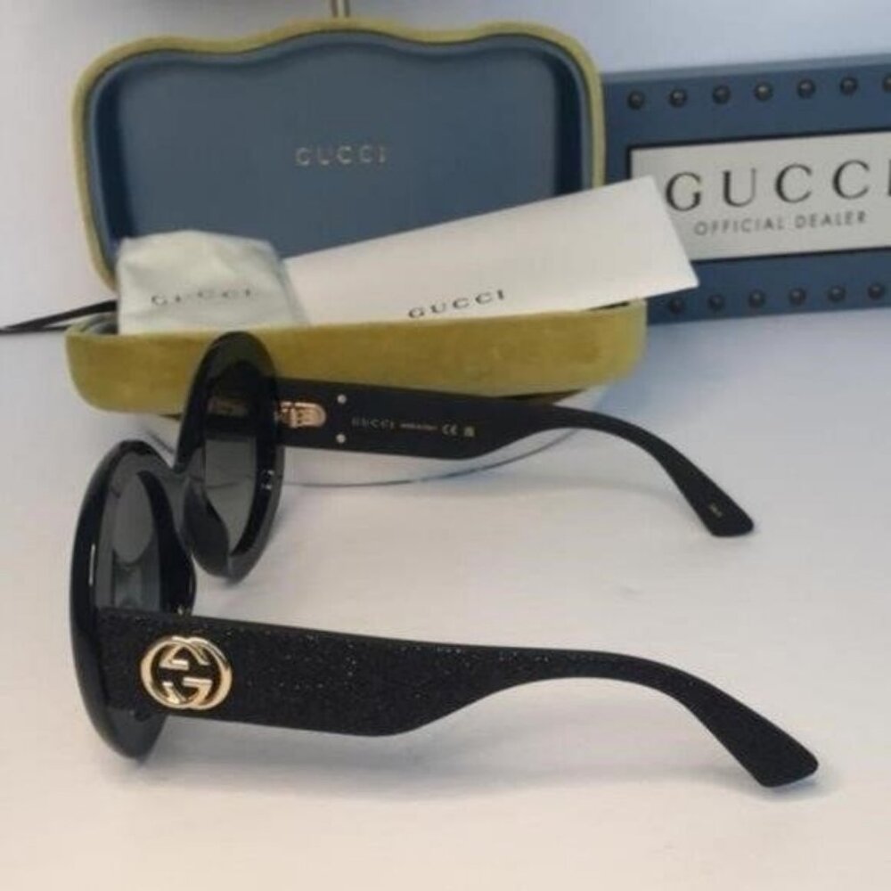 Authentic New Gucci Black GG0101S Round Gradient Sunglasses - Picture 7 of 14